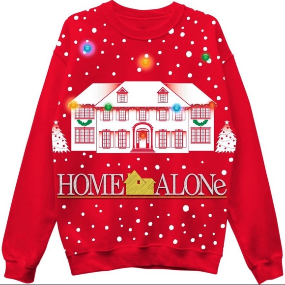 Unisex Home Alone Light Up Fleece Crewneck Fleece Sweater brand new - Picture 2 of 3